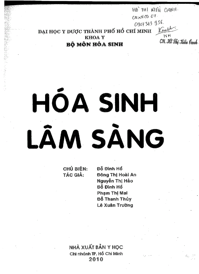 Hóa Sinh lâm Sàng Y TPHCM