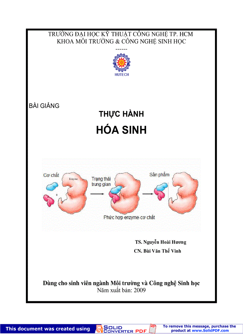 Bài giảng thực hành hóa sinh