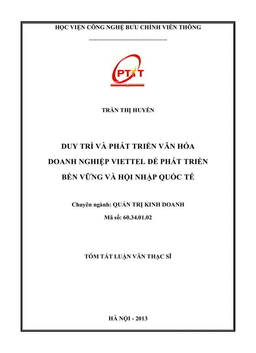 Duy trì và phát triển văn hóa doanh nghiệp Viettel để phát triển bền vững và hội nhập quốc tế