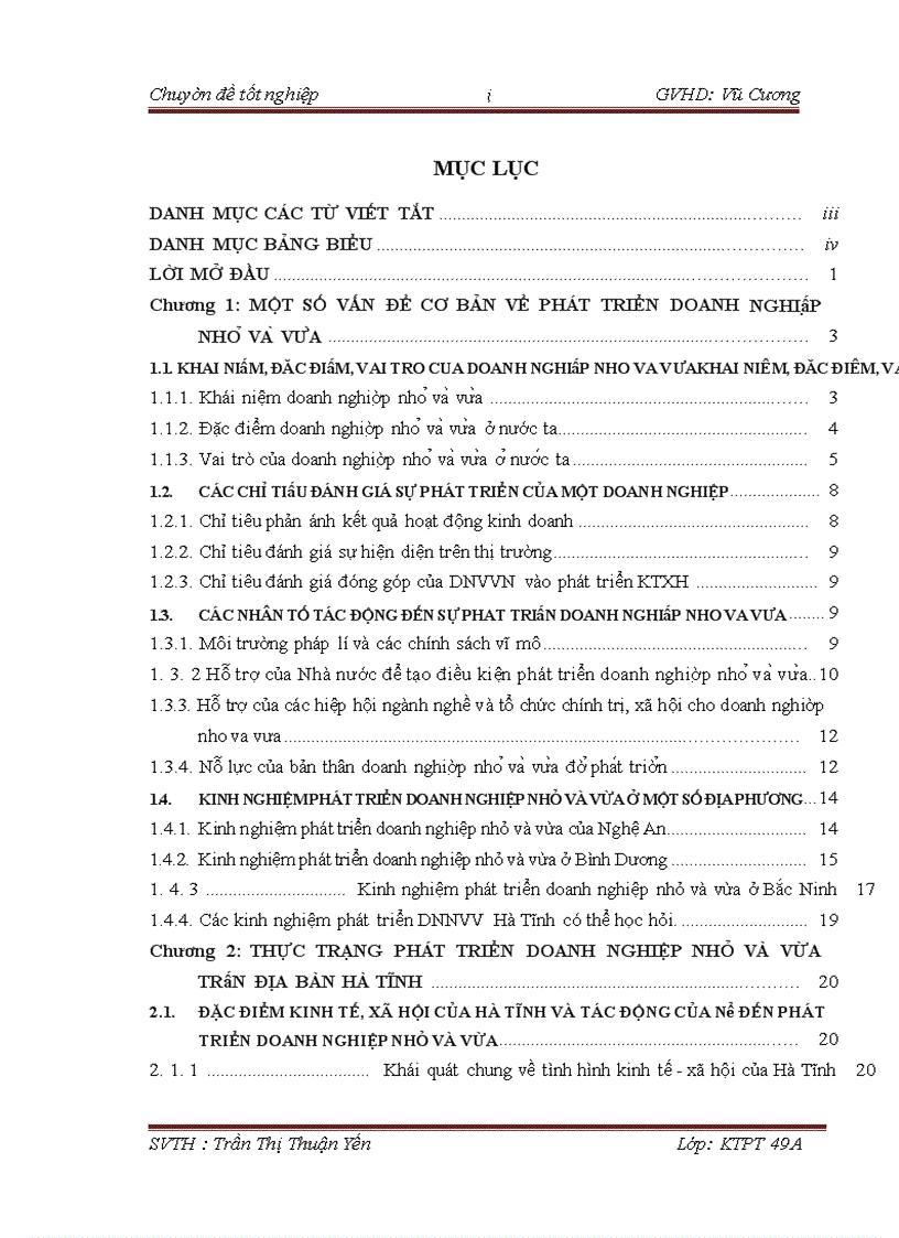 Gia i pha p pha t triê n doanh nghiê p nho va vư a trên đi a ba n Ha Ti nh đến năm 2015