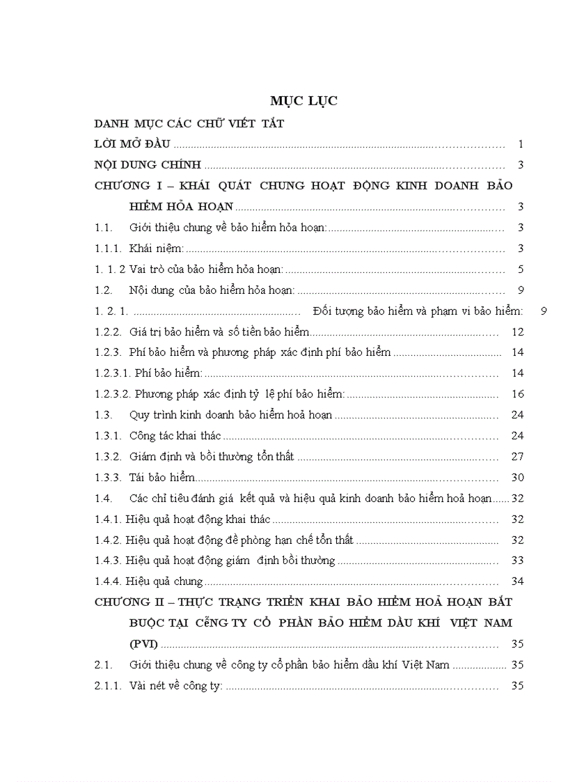 Thực trạng và giải pháp nâng cao kết quả và hiệu quả hoạt động bảo hiểm hỏa hoạn bắt buộc tại công ty bảo hiểm dầu khí Việt Nam PVI 1