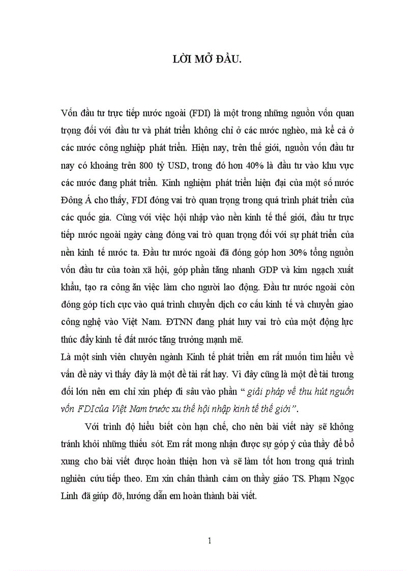 giải pháp về thu hút nguồn vốn FDI của Việt Nam trước xu thế hội nhập kinh tế thế giới 1