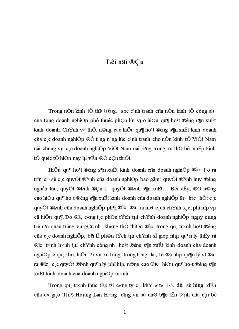 Phân tích tình hình tài chính tại công ty cơ khí ô tô 1 5 1