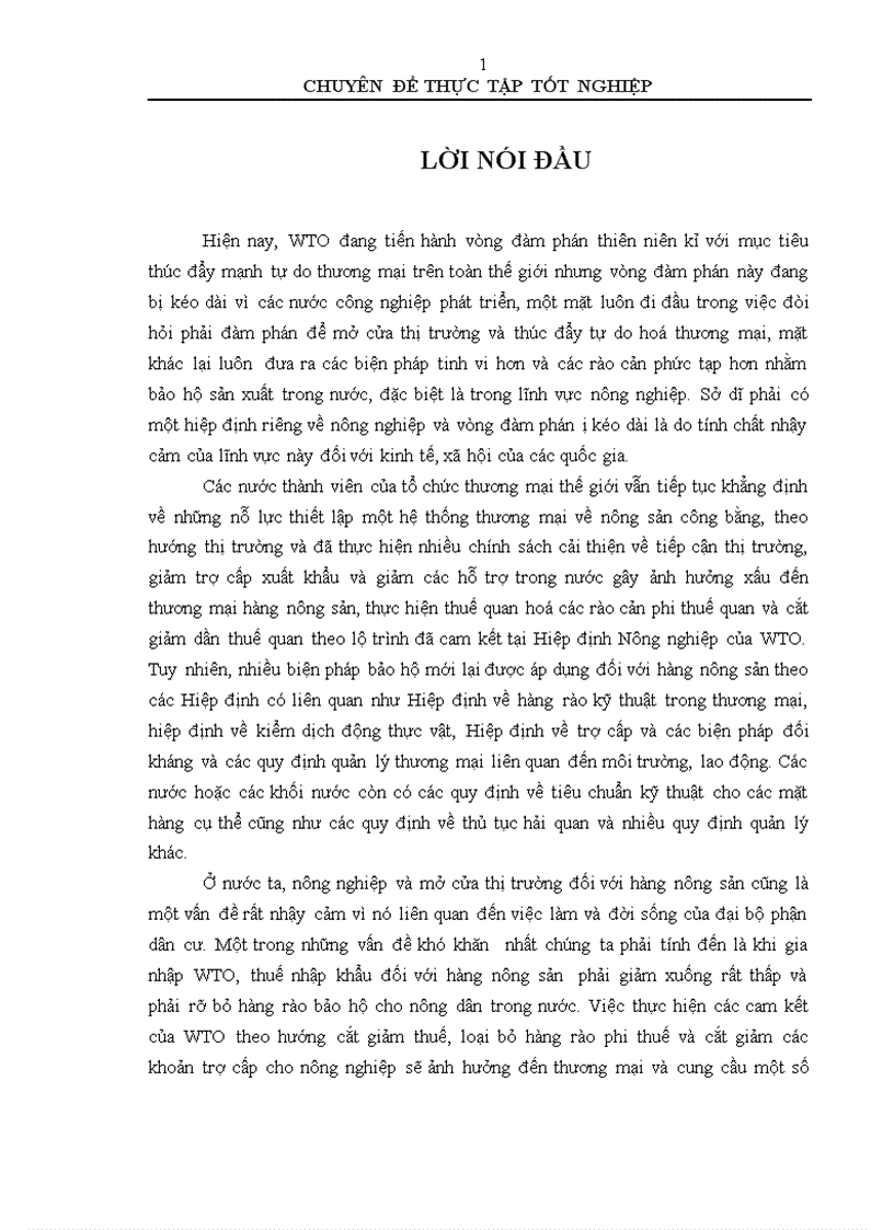 các biện pháp phi thuế quan đối với hàng nông sản của Việt Nam trong quá trình gia nhập WTO