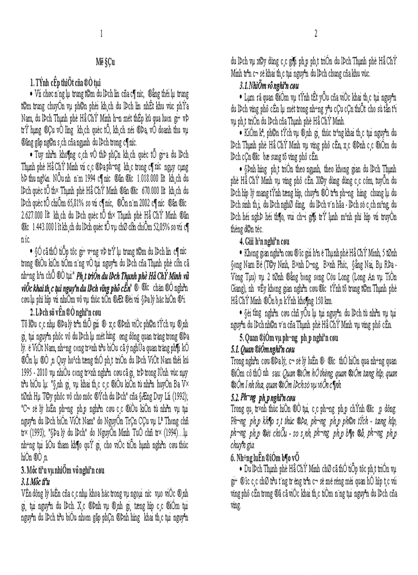 Phát triển du lịch Thành phố Hồ Chí Minh với việc khai thác tài nguyên du lịch vùng phụ cận 1