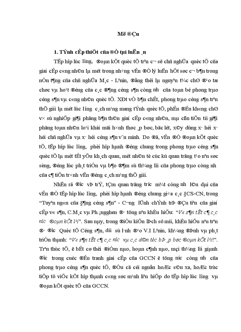 Quá trình tập hợp lực lượng trong PTCSQT từ năm 1991 đến năm 2005