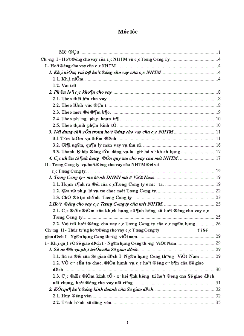 Giải pháp nhằm mở rộng cho vay các Tổng Công Ty tại Sở giao dịch I ngân hàng công thương Việt Nam 1