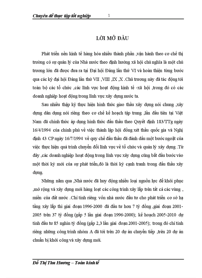 Đánh giá năng lực cạnh tranh đấu thầu xây dựng của Công ty cổ phần Xây dựng Miền Tây 1