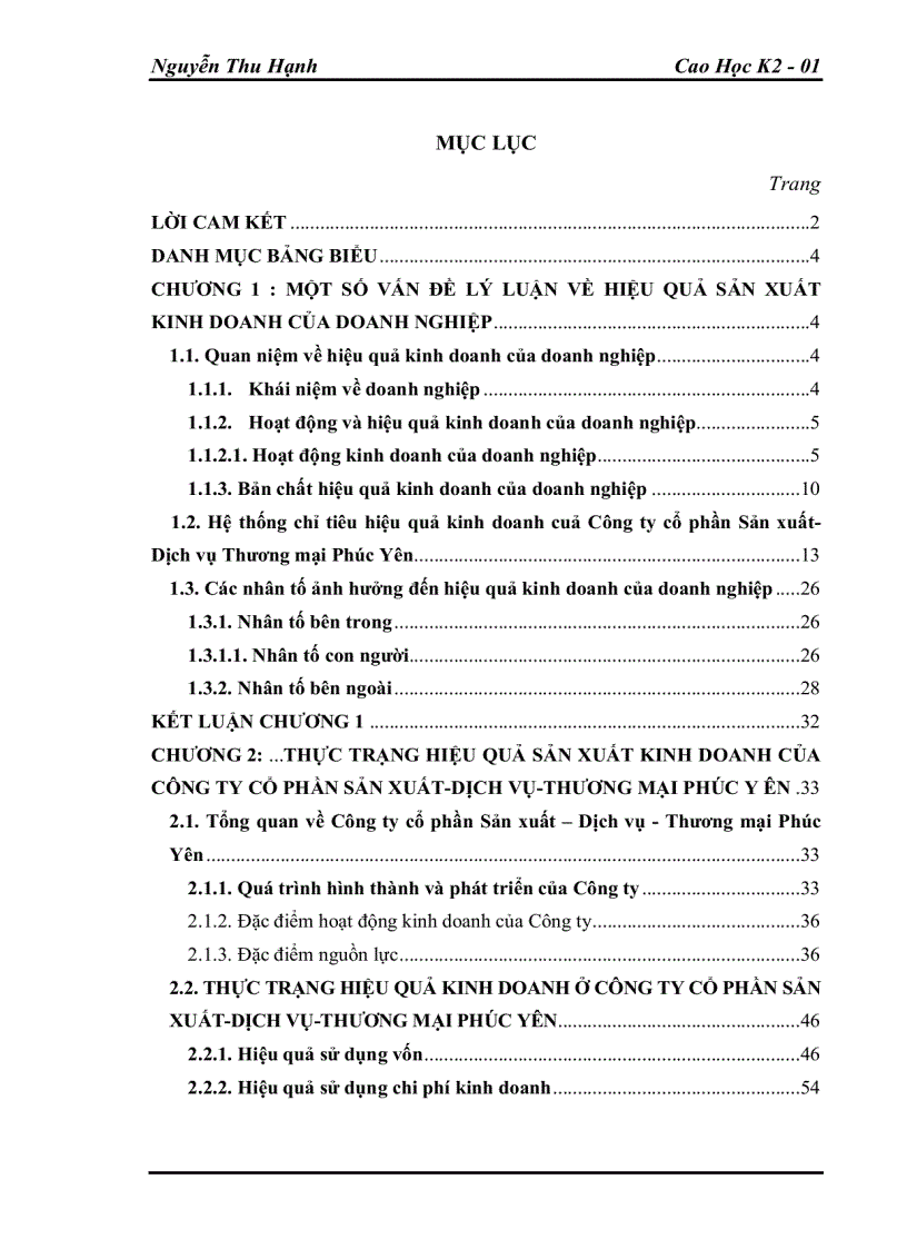 Nâng cao hiệu quả sản xuất kinh doanh ở Công ty cổ phần Sản xuất Dịch vụ Thương mại Phúc Yên