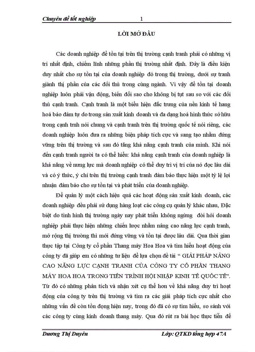 Giải pháp nhằm nâng cao năng lực cạnh tranh của công ty thang mỏy Hoa Hoa trong điều kiện hội nhập kinh tế quốc tế 1
