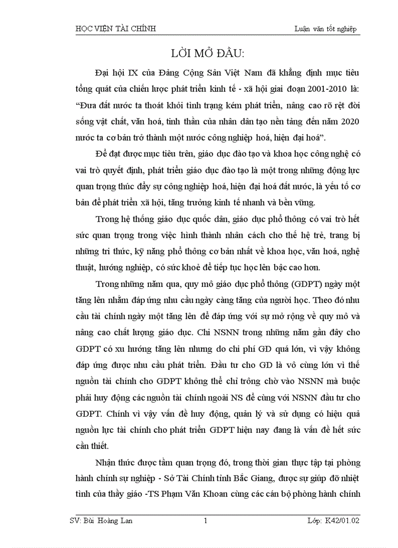 Một số giải pháp tài chính thúc đẩy GDPT công lập tỉnh Bắc Giang