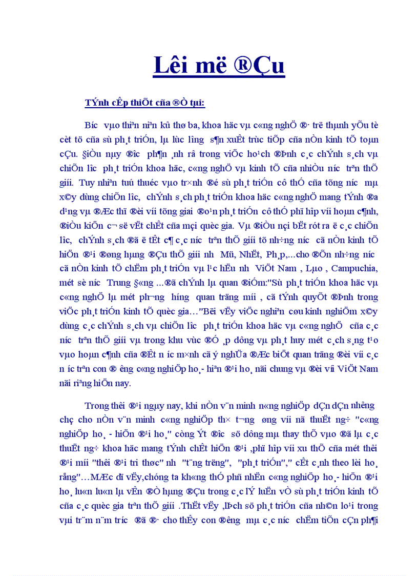 Khoa học và công nghệ là lực lượng sản xuất hàng đầu trong quá trình công nghiệp hoá hiên đại hoá ở nước ta 1