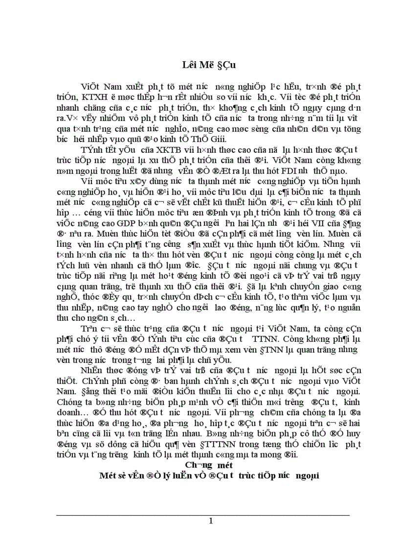 Vấn đề thu hút đầu tư trực tiếp nước ngoài FDI 1