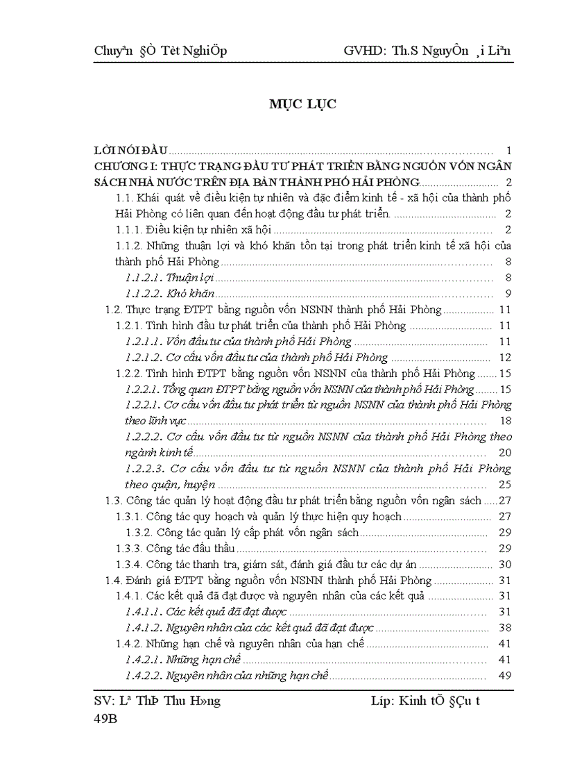 Đầu tư phát triển bằng nguồn vốn ngân sách Nhà nước trên địa bàn thành phố Hải Phòng Thực trạng và giải pháp 1