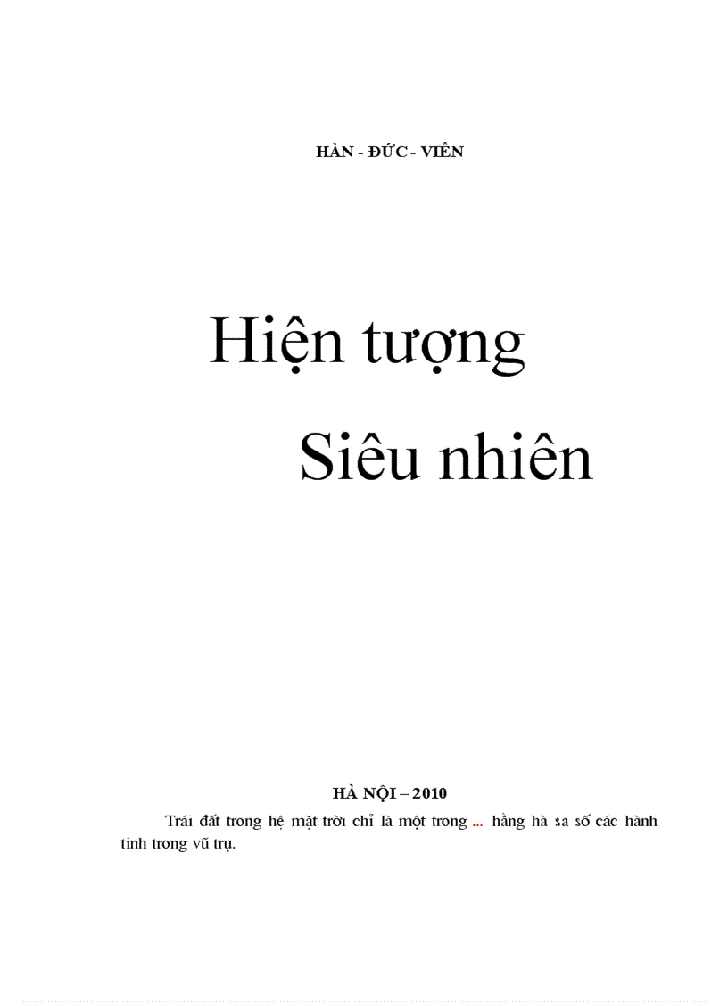 Hiện tượng Siêu nhiên