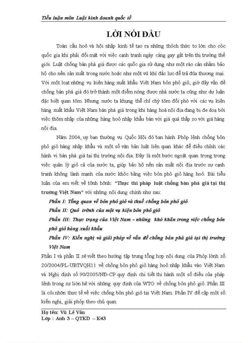 Thực thi pháp luật chống bán phá giá tại thị trường Việt Nam