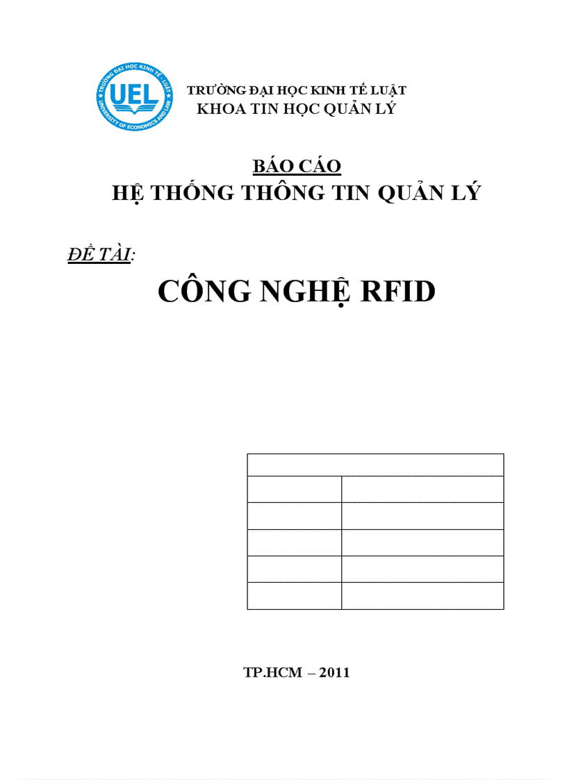 CÔNG NGHỆ RFID Radio Frequency Identification