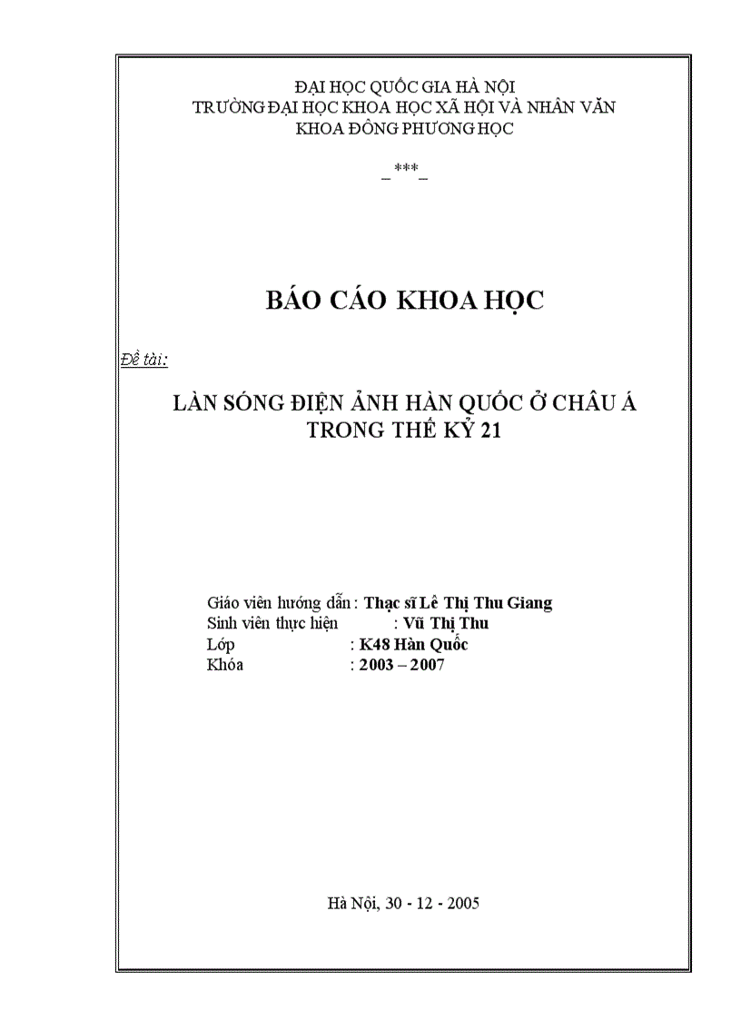 Làn sóng điện ảnh Hàn Quốc những năm đầu thế kỷ XXI