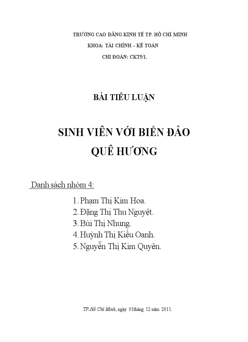 Sinh viên với biển đảo quê hương