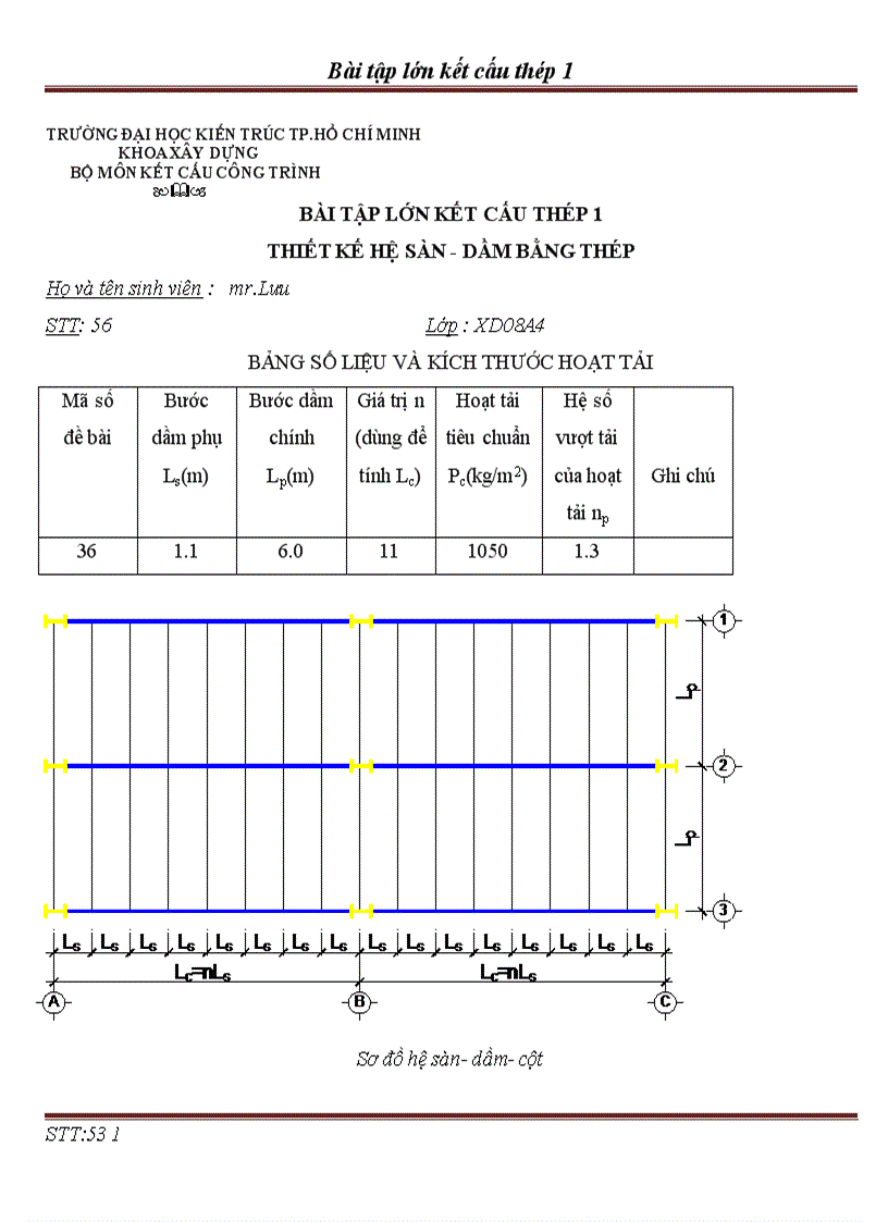 Bài tập lớn kết cấu thép