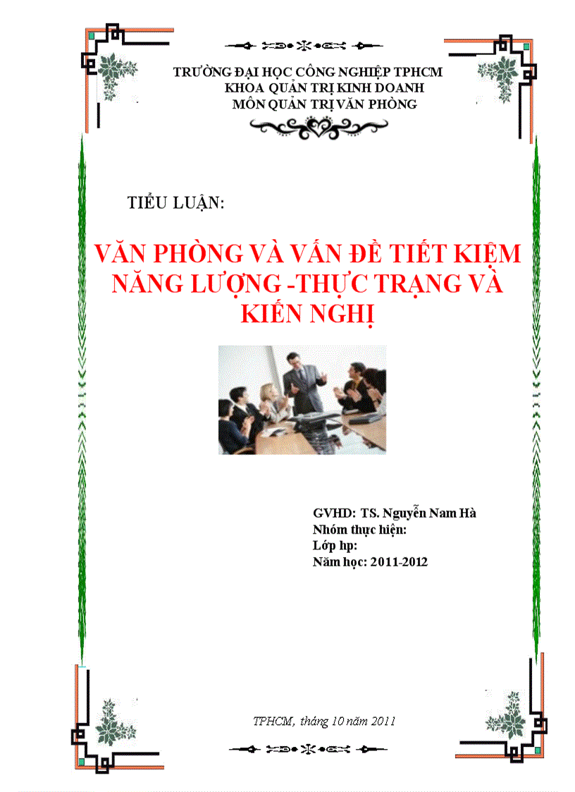 Văn phòng và vấn đề tiết kiêm năng lượng thực trạng và kiền nghị