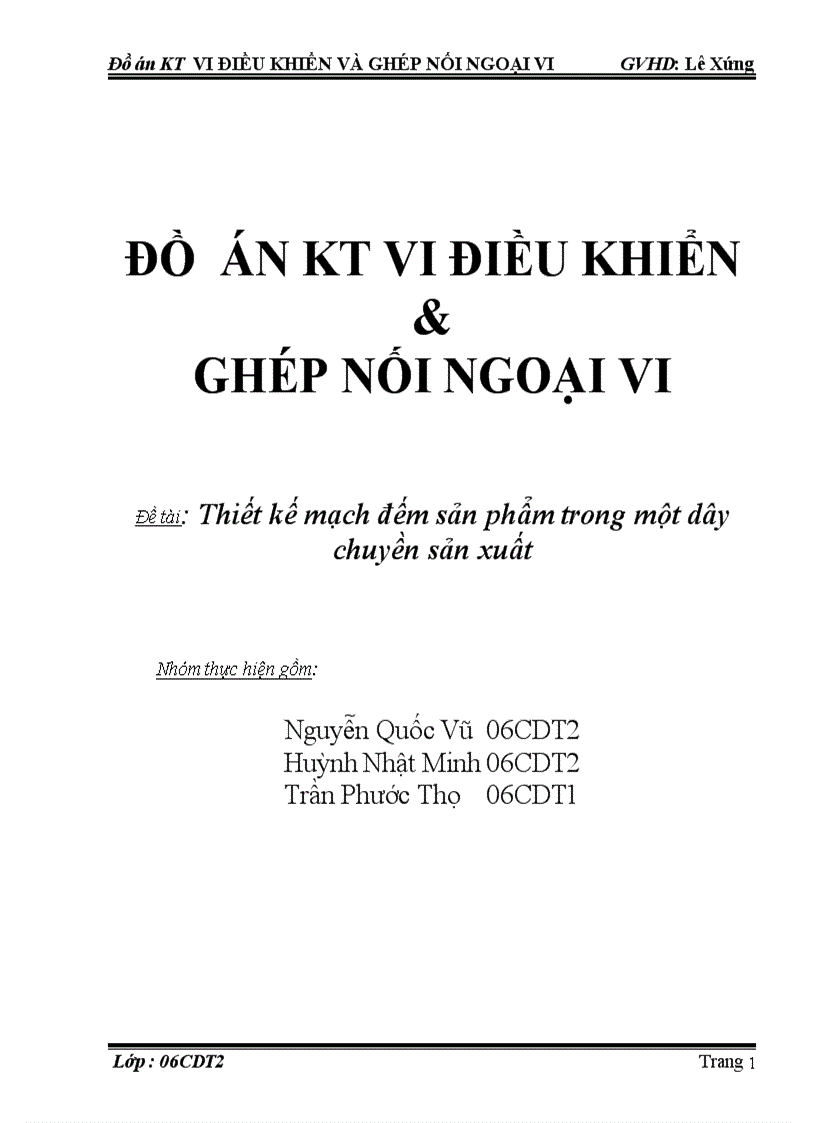 Đồ án dây chuyền đếm sản phẩm