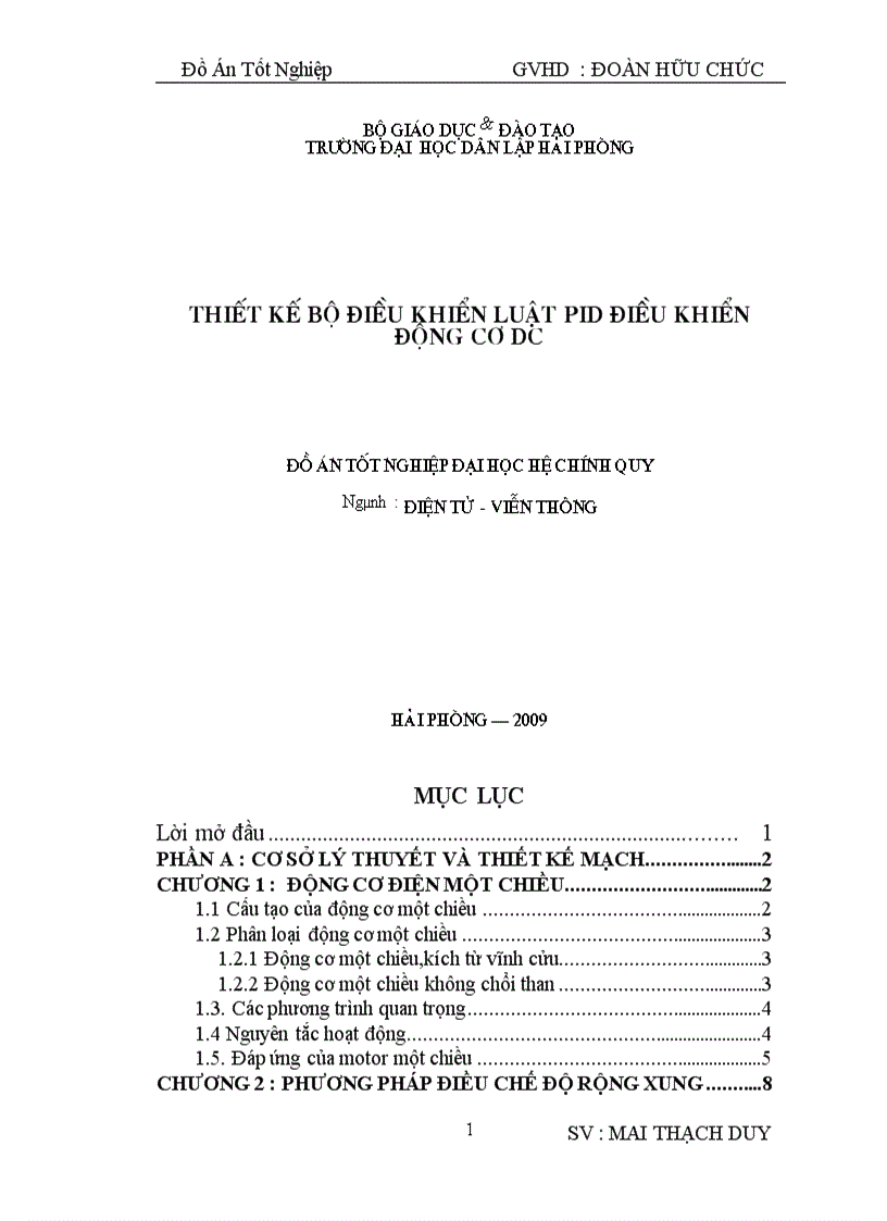 Thiết kế bộ điều khiển luật pid điều khiển động cơ dc