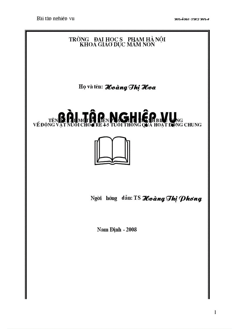 Một số biện pháp hình thành biểu tượng về động vật nuôi cho trẻ 4 5 tuổi thông qua hoạt động chung