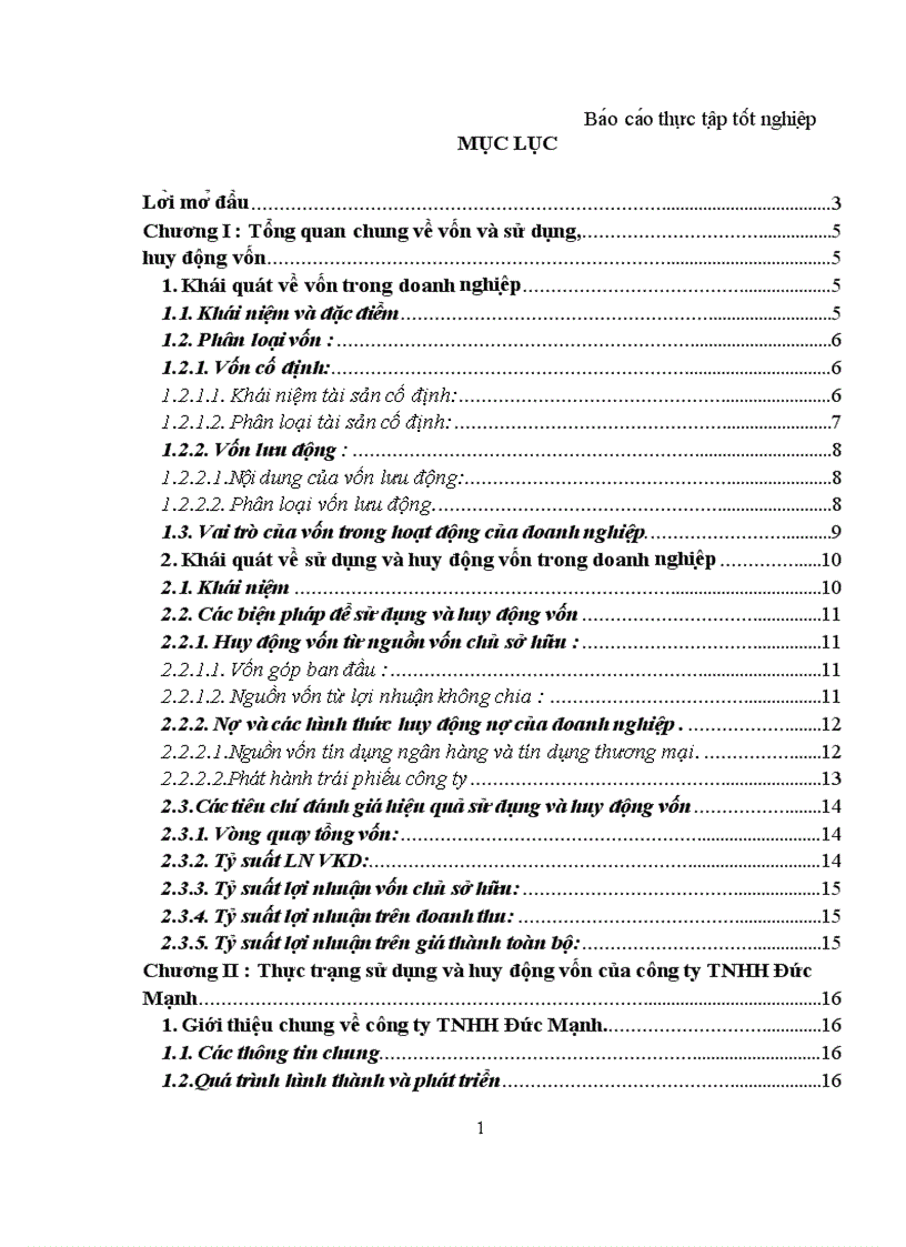 Thực trạng sử dụng và huy động vốn của công ty tnhh đức mạnh và giải pháp