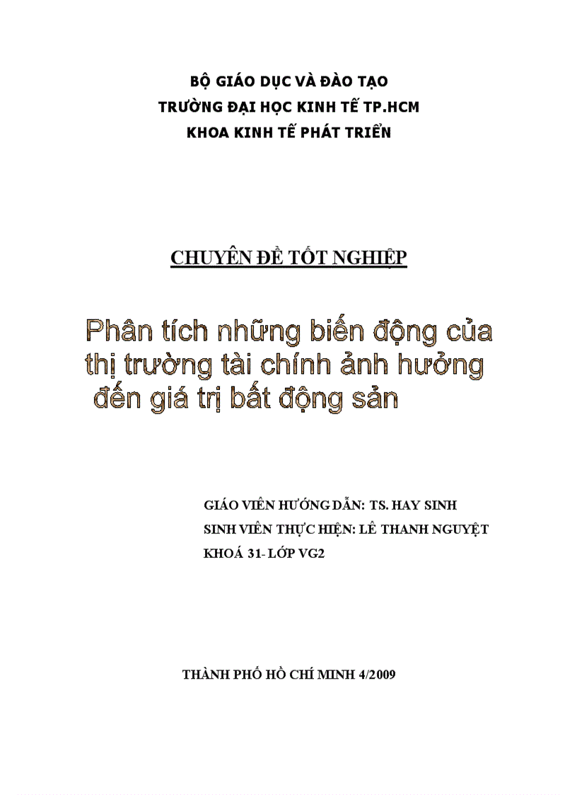 Phân tích những biến động của thị trường tài chính ảnh hưởng đến giá trị bất động sản