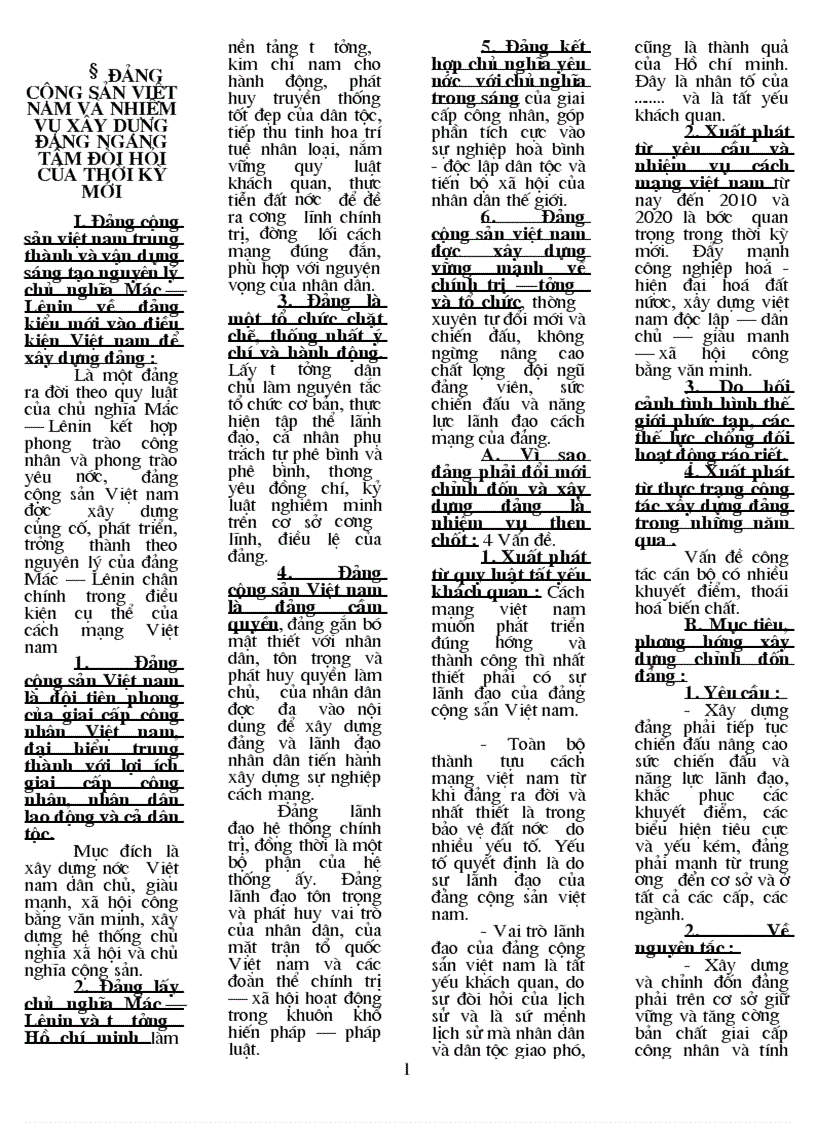 Hướng dẫ ôn thi môn công tac đảng công tác chính trị