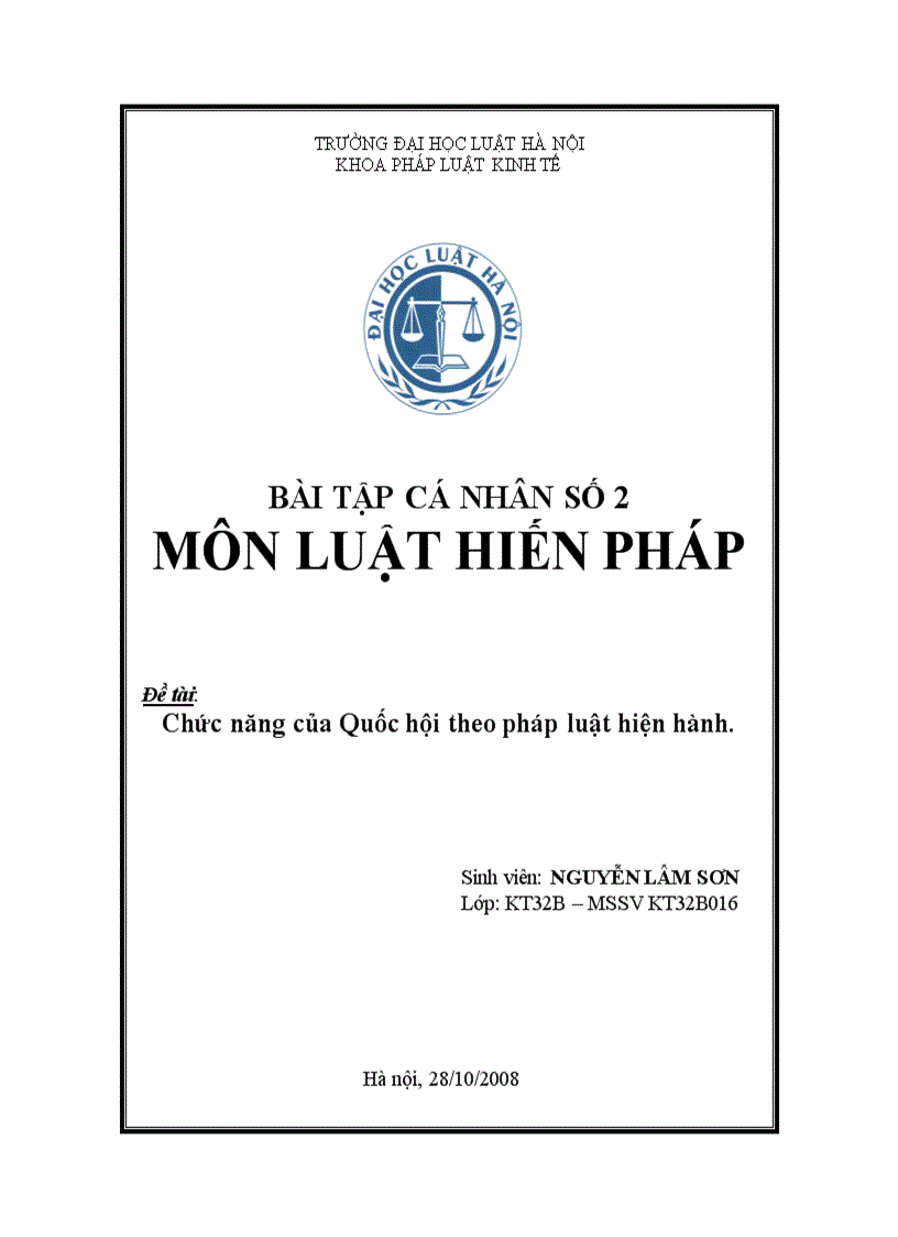 Chức năng của Quốc hội theo pháp luật hiện hành