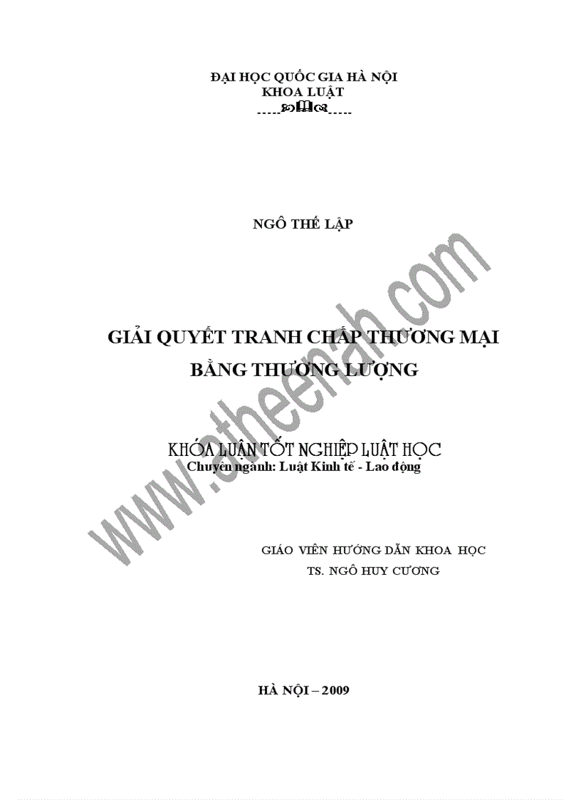 Giải quyết tranh chấp thương mại bằng thương lượng