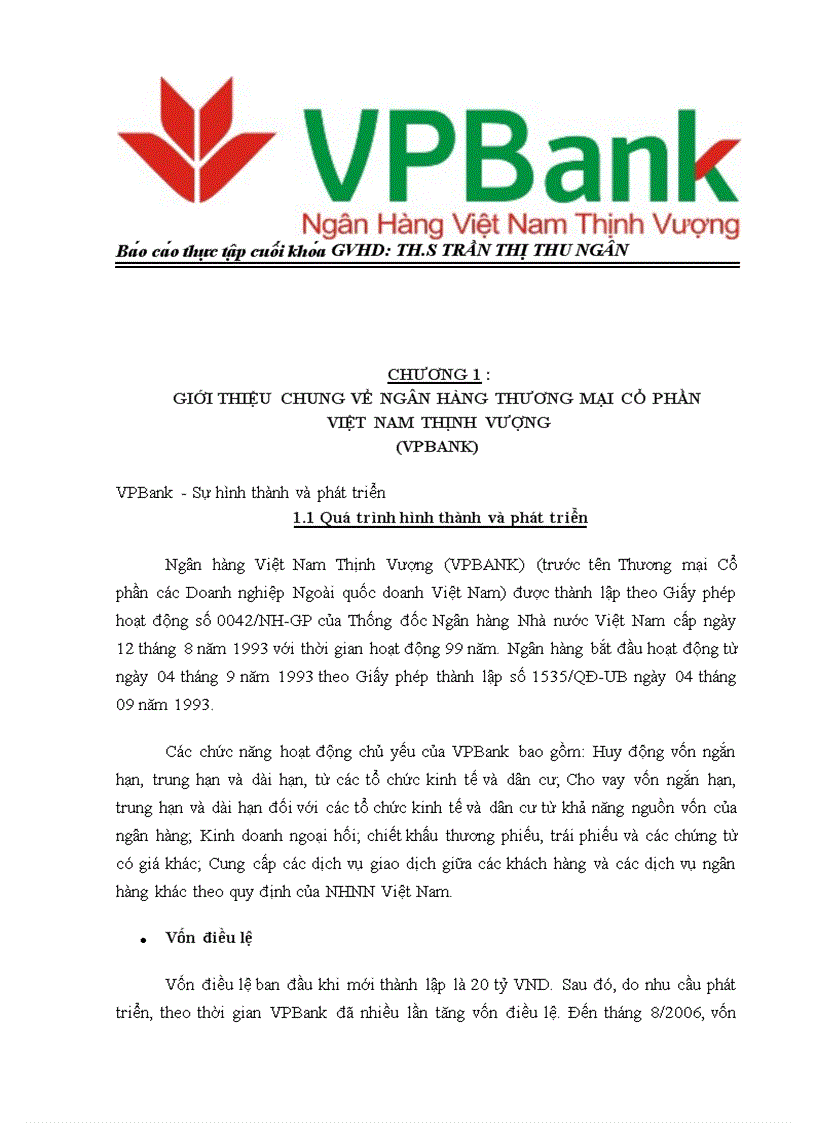 Báo cáo thưc tập thực trạng tín dụng và tình hình thu hút khách hàng tại vpbank chi nhánh sài gòn pgd bùi hữu nghĩa