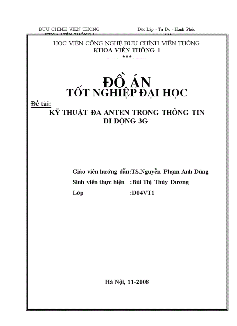 Kỹ thuật đa anten trong công nghệ thông tin di động 3G