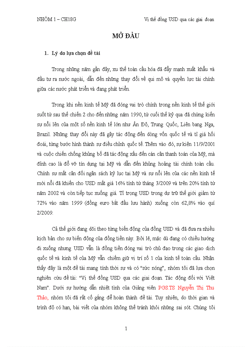 Vị thế đồng USD qua các giai đoạn Tác động đối với Việt Nam