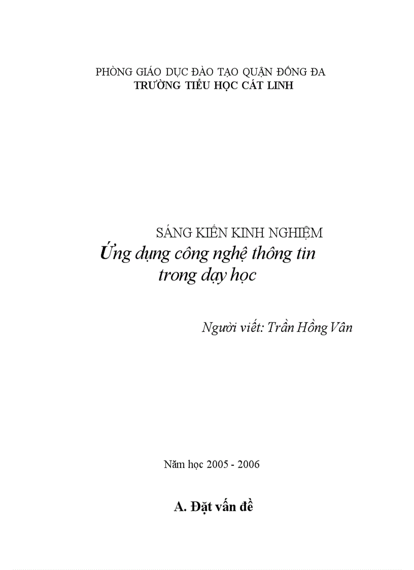 Ứng dụng công nghệ thông tin trong dạy học