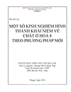 Một số kinh nghiệm hình thành khái niệm về chất ở môn Hóa học lớp 8 theo phương pháp mới Sáng kiến kinh nghiệm dạy học