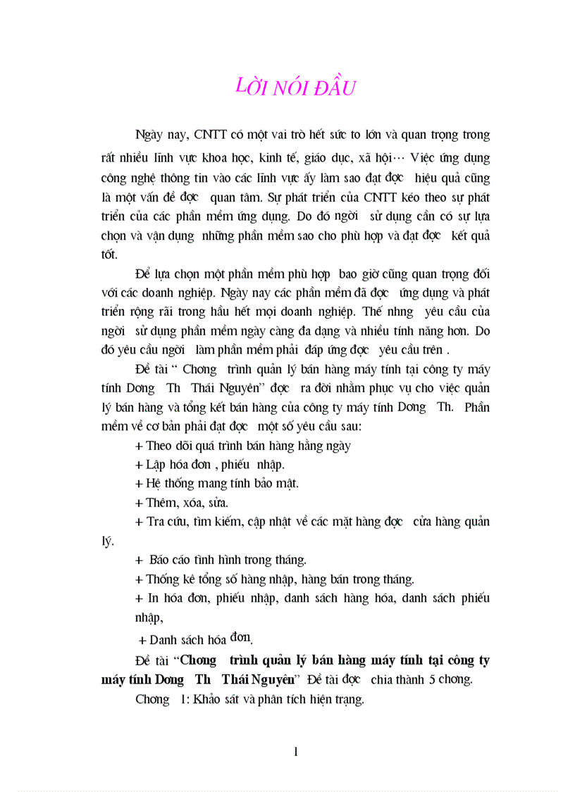 Chương trình quản lý bán hàng máy tính tại công ty máy tính Dương Thư Thái Nguyên