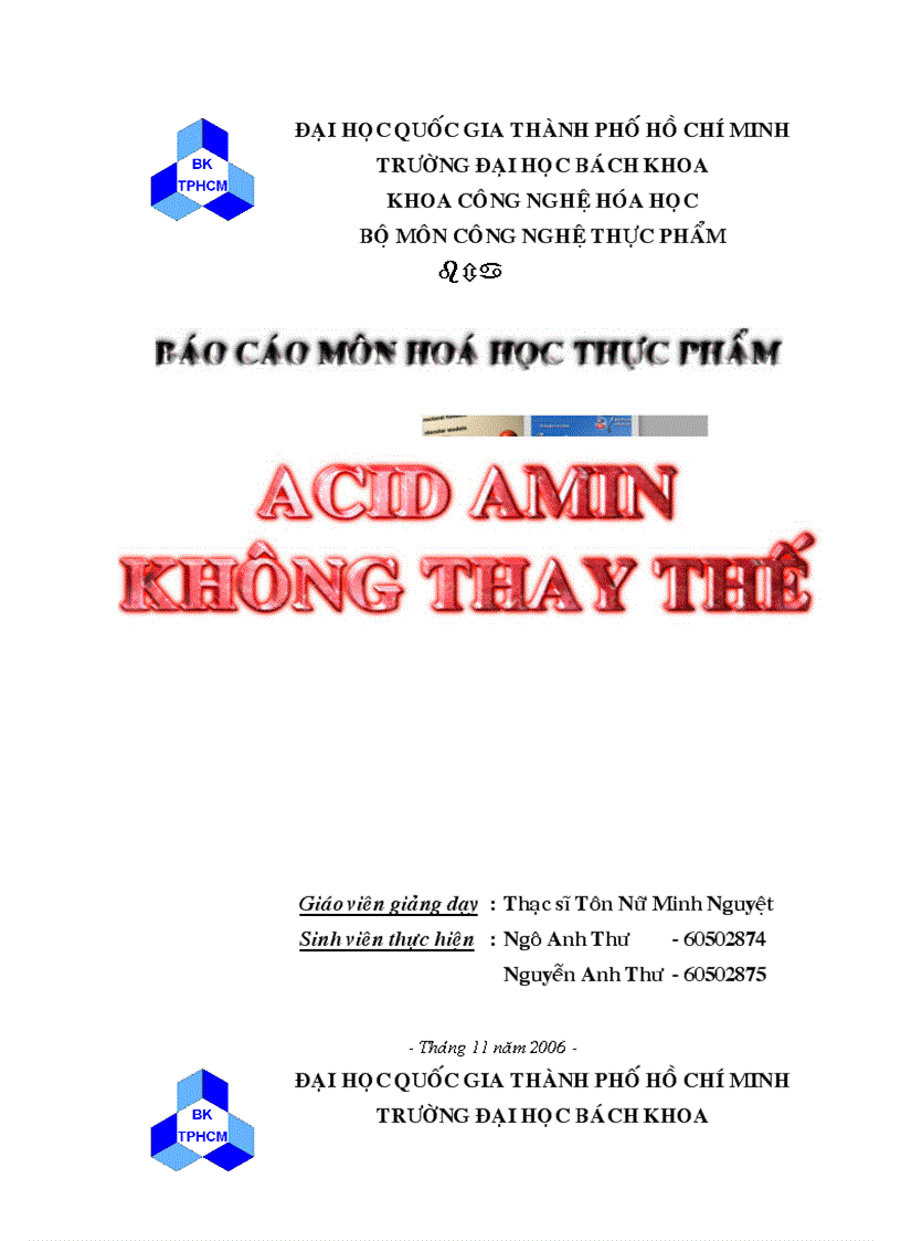 Tổng quan về các acid amin không thay thế