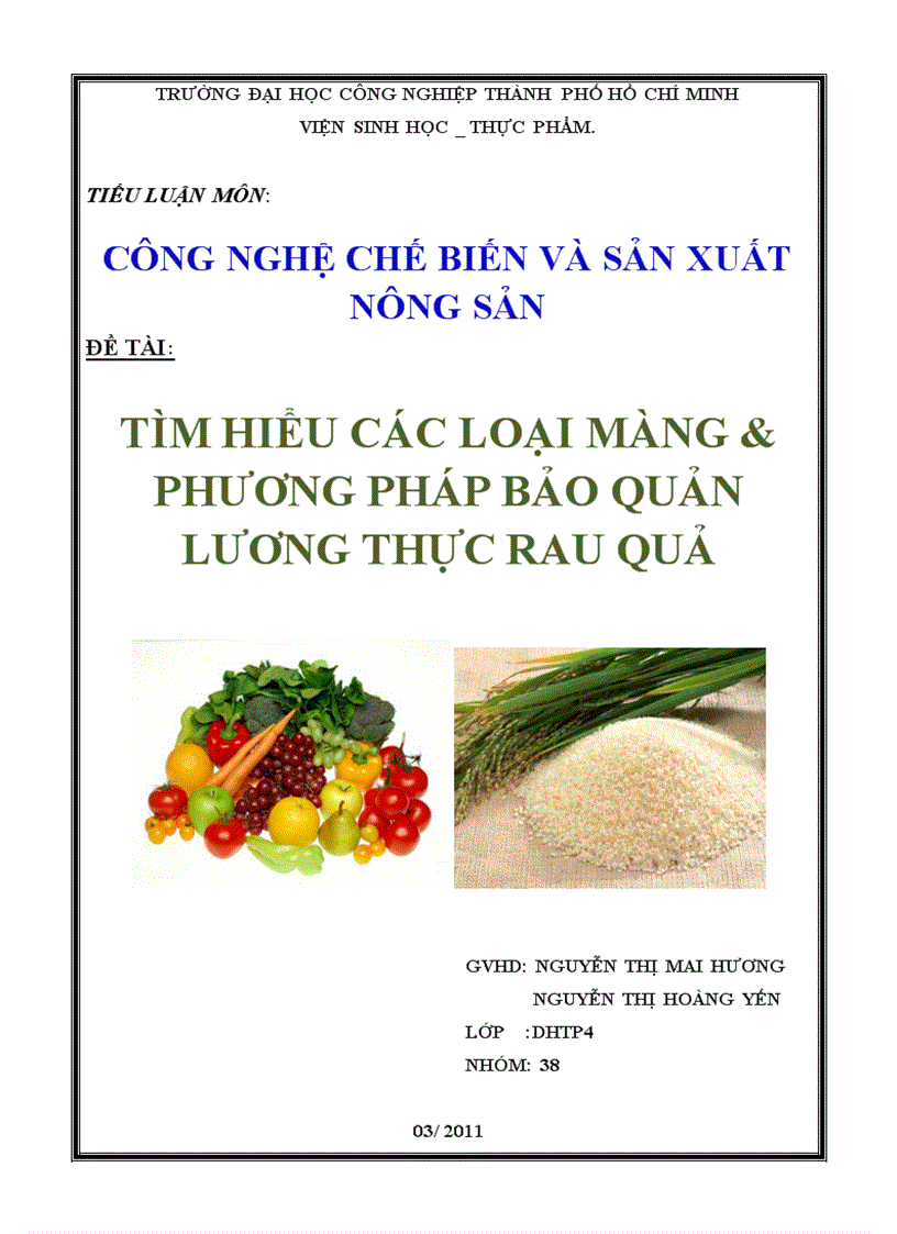 Tìm hiểu các loại màng phương pháp bảo quản lương thực rau quả 65 trang