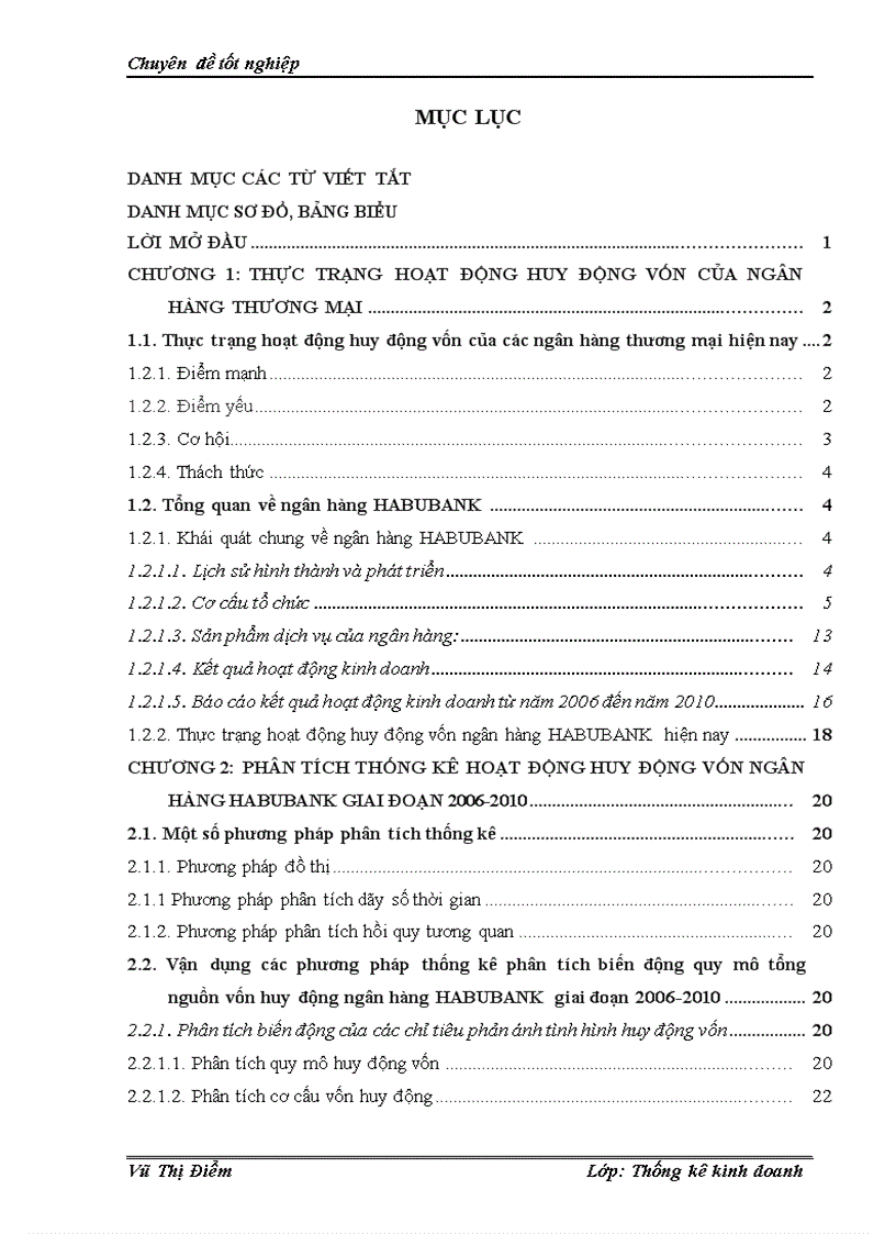 “Phân tích thống kê hoạt động huy động vốn ngân hàng Thương mại cổ phần Nhà Hà Nội (HABUBANK) giai đoạn 2006-2010