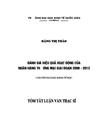 Đánh giá hiệu quả hoạt động của  ngân hàng thương mại giai đoạn 2008 – 2012