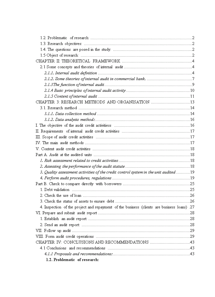 Sureying the internal creadit audit in Petrolimex group commercial joint stock bank