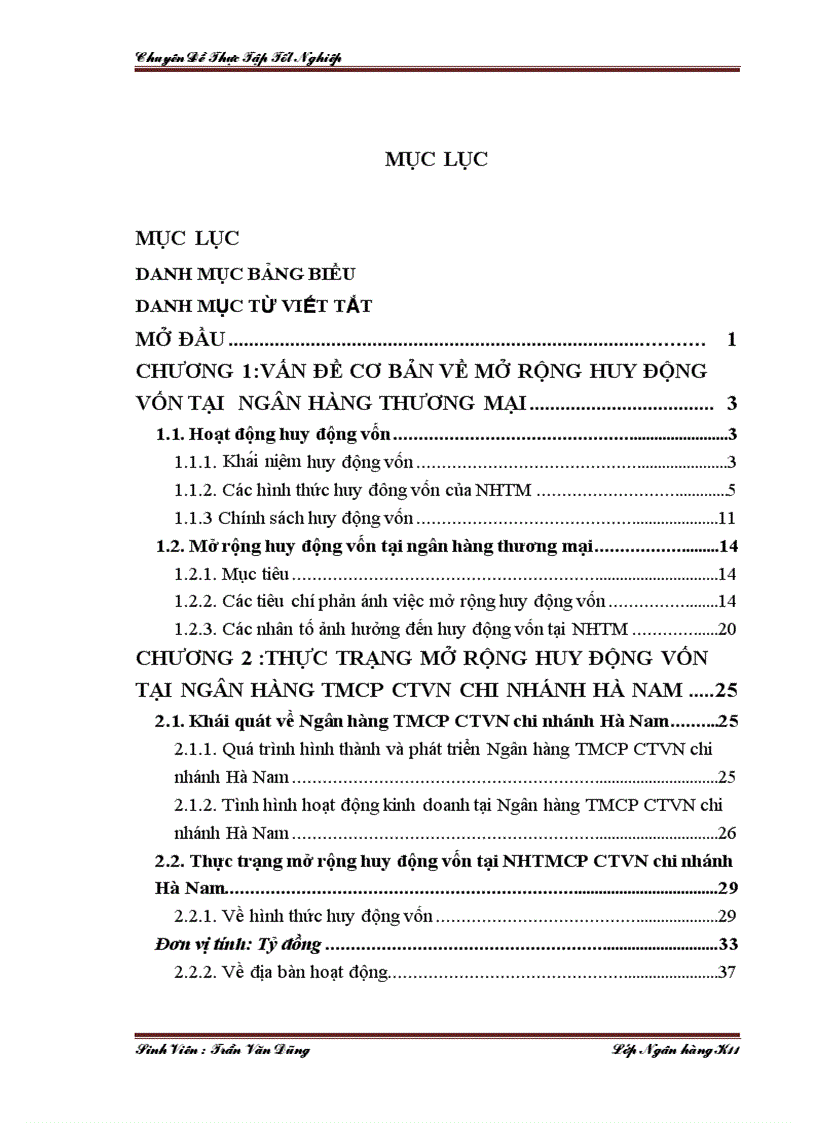 Giải pháp Mở rộng huy động vốn tại Ngân hàng Thương Mại cổ phần công thương Việt Nam chi nhánh Hà Nam