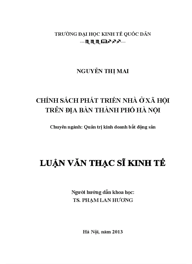 Chính sách phát triển nhà ở xã hội trên địa bàn thành phố Hà Nội