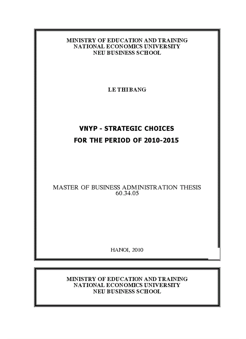 Vnyp - strategic choices for the period of 2010-2015