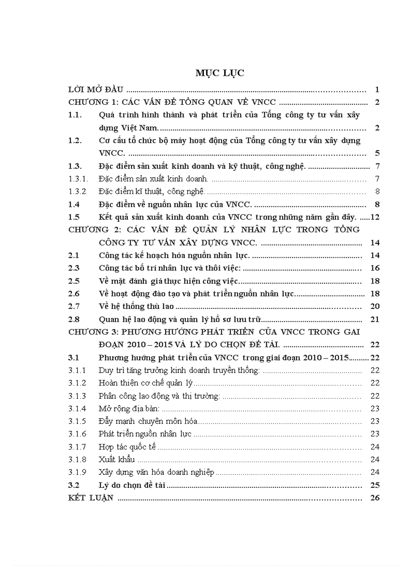 PHƯƠNG HƯỚNG PHÁT TRIỂN CỦA VNCC TRONG GAI ĐOẠN 2010 – 2015