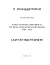 Nâng cao chất lượng dịch vụ tín dụng tại ngân hàng liên doanh Việt -Nga