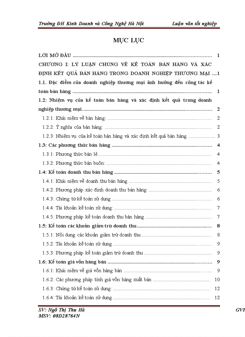 Kế toán bán hàng và xác định kết quả bán hàng